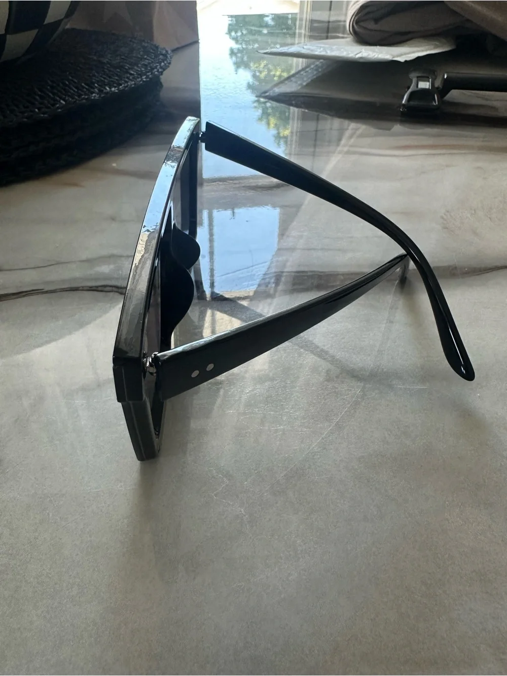 Black Oversized Shield Sunglasses - Women Accessories